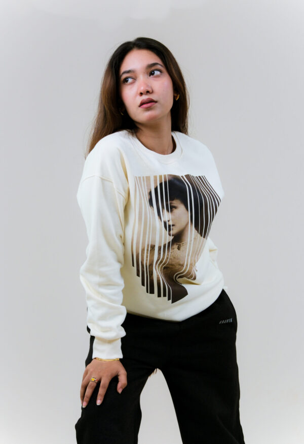 Sweatshirt Abstract Portrait White