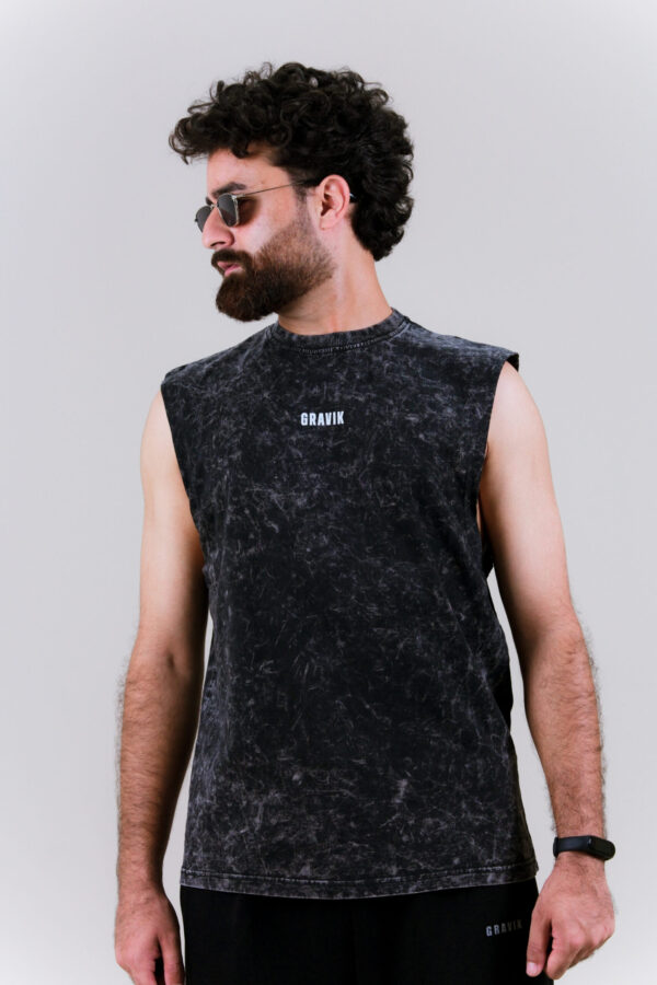 Tank Top Oversized Black Acid