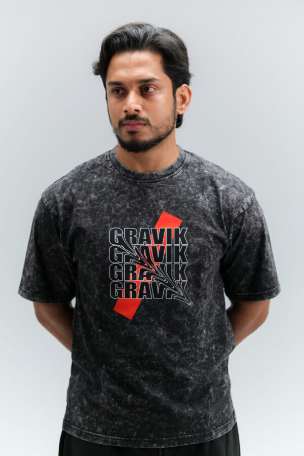 Drop Shoulder Gravik Slash Acid Wash