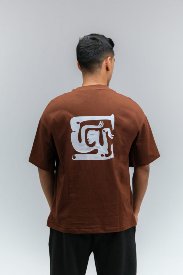 Drop Shoulder Tribal Glyph Brown